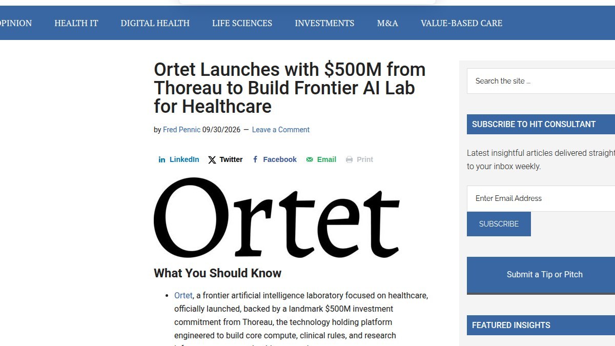 Ortet成立：5亿美元承诺押注医疗基础模型，注意力机制共同开发者Kyunghyun Cho领衔