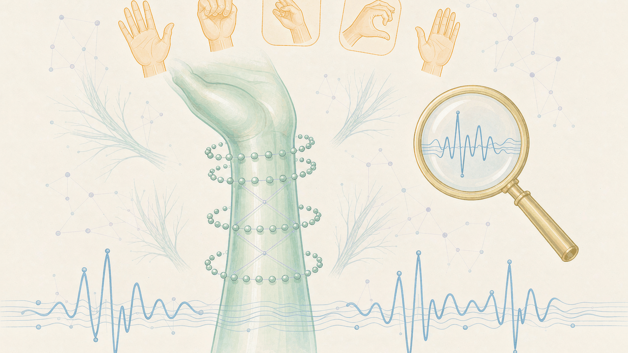Gesture Recognition and Biometrics ElectroMyogram — 43 人 × 3 天前臂与腕部表面肌电手势数据集