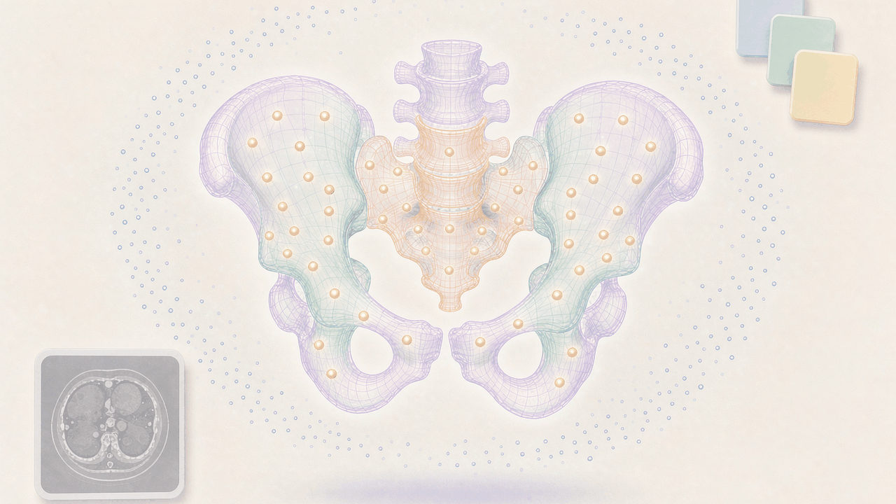 MedPelvis3D — 99 例骨盆 CT 的 57 点 3D 地标与三骨段网格