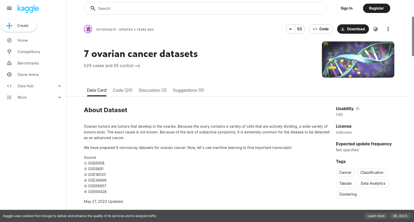 7 Ovarian Cancer Datasets