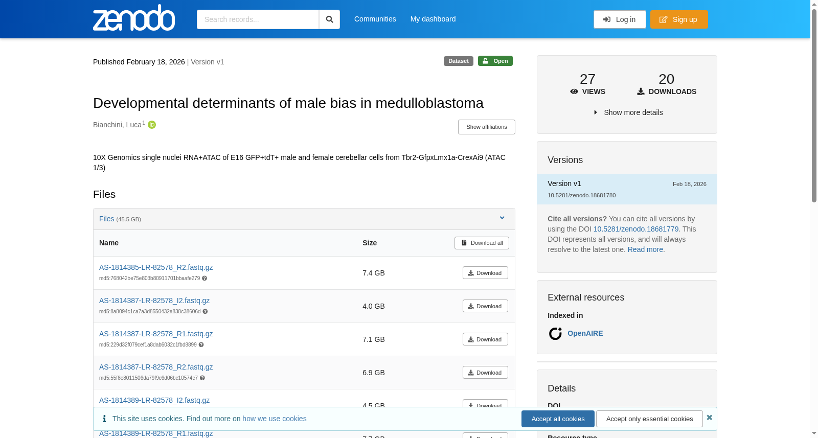 Developmental determinants of male bias in medulloblastoma