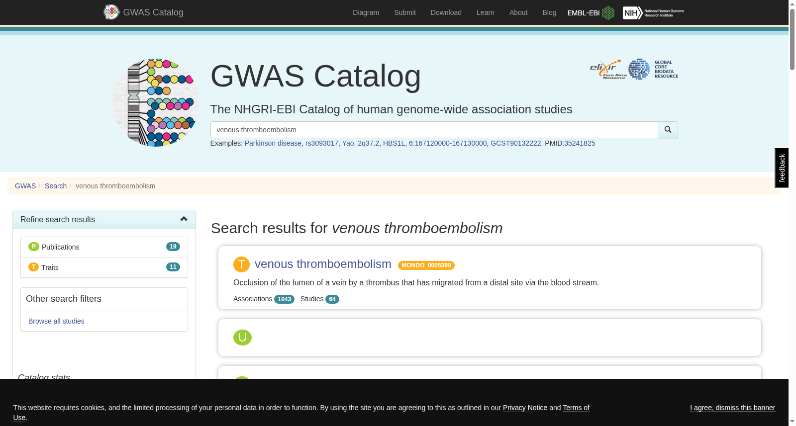 GWAS Catalog静脉血栓栓塞关联数据