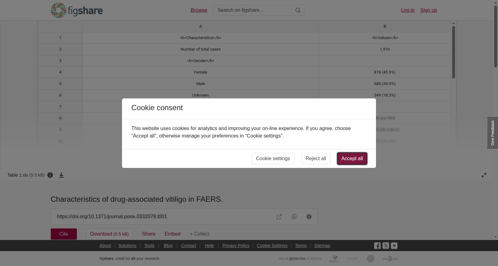 药物相关白癜风特征数据集（FAERS）