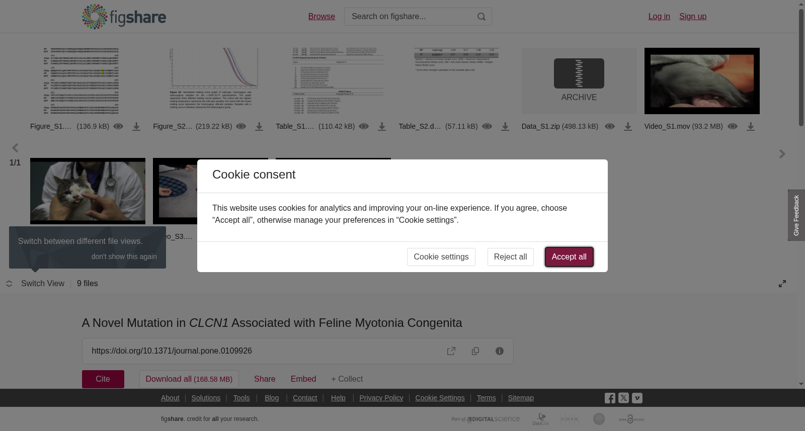 与猫先天性肌强直相关的新型CLCN1突变数据集