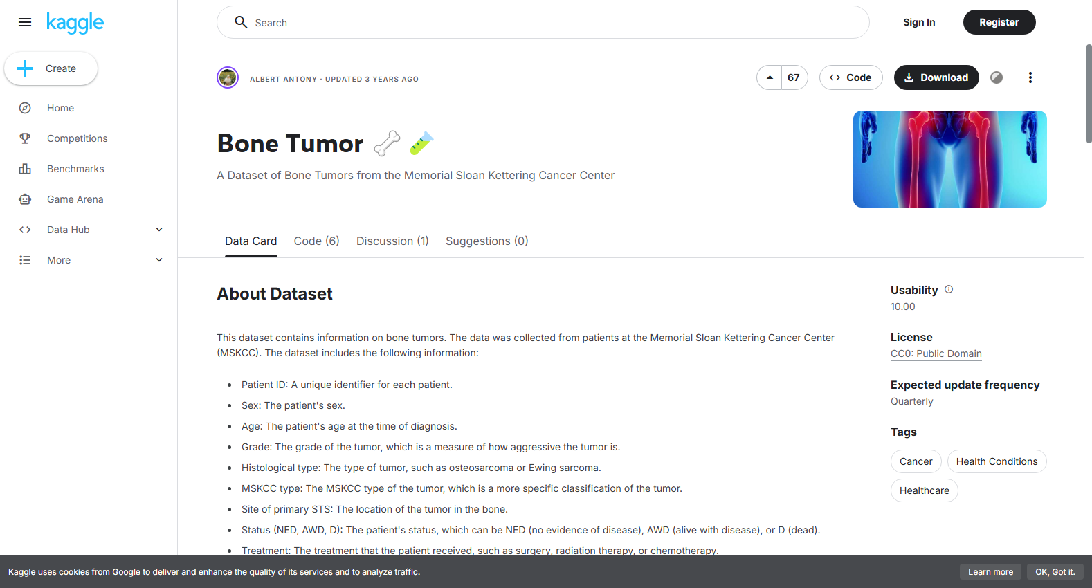 MSKCC Bone and Soft Tissue Tumor Dataset