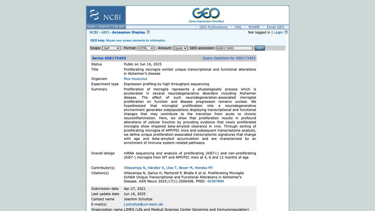 阿尔茨海默病中增殖小胶质细胞的转录与功能改变