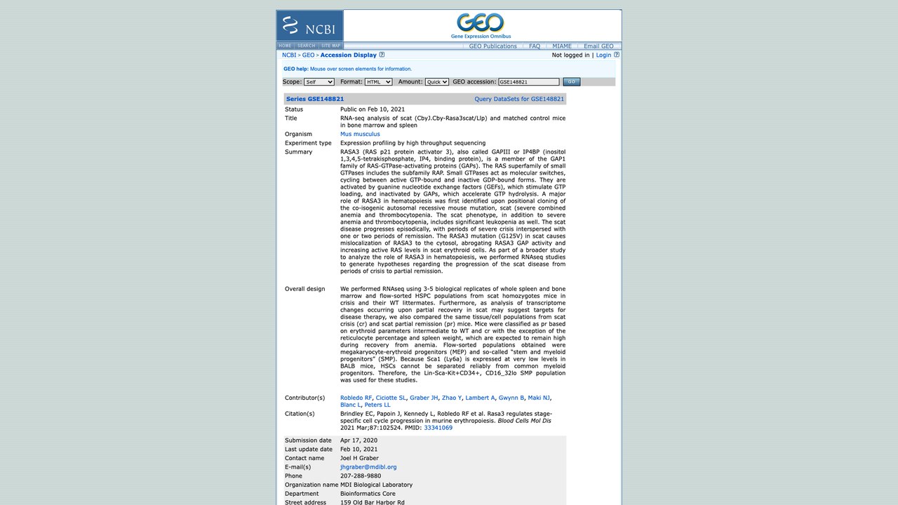 scat突变小鼠与对照小鼠骨髓和脾脏RNA-seq分析
