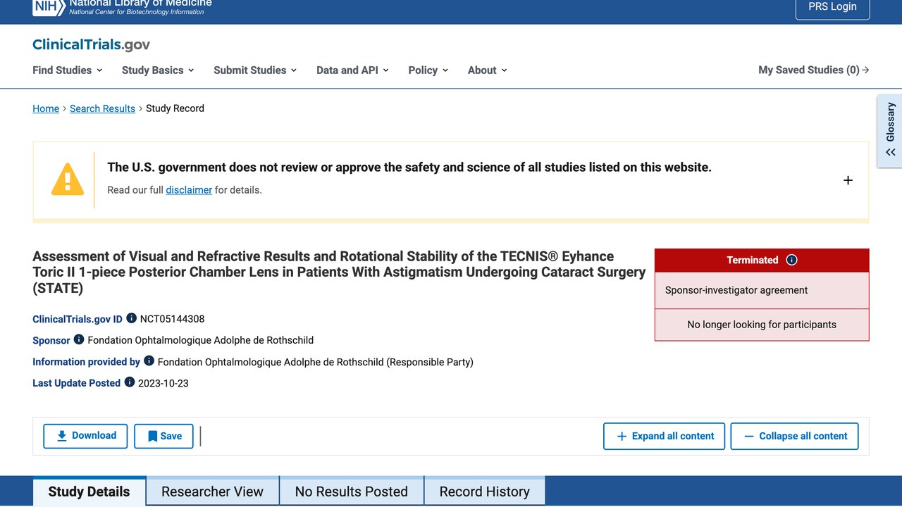 散光白内障手术患者中TECNIS® Eyhance Toric II一片式后房型人工晶状体视觉与屈光结果及旋转稳定性评估