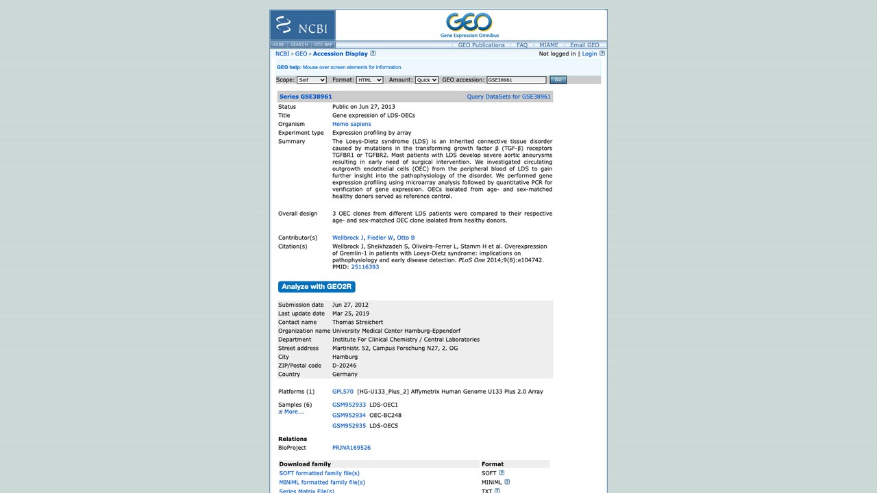 LDS-OECs 基因表达数据集