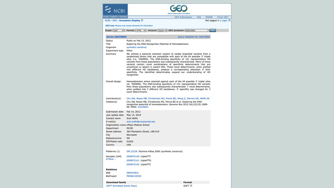 GSE35806:探索同源结构域的DNA识别潜力
