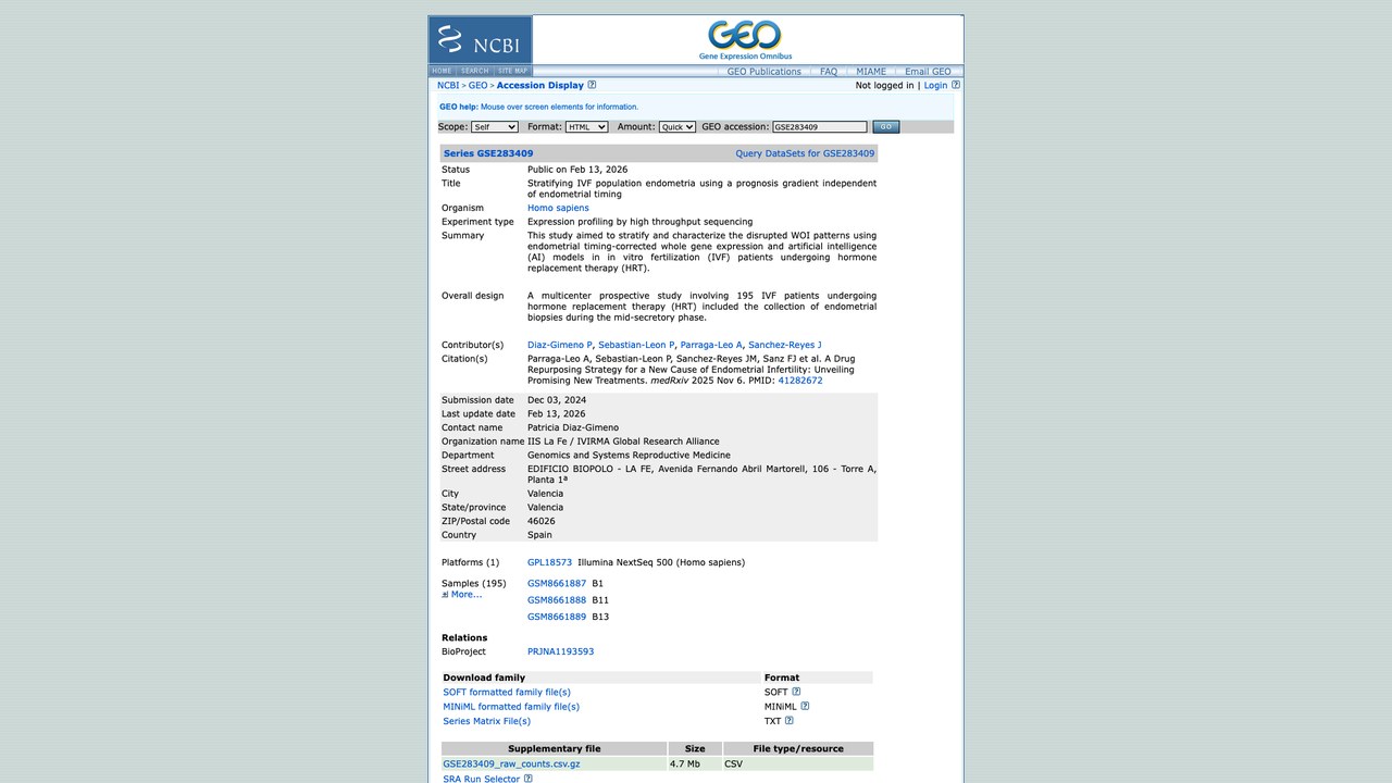 GSE283409:基于预后梯度对IVF人群子宫内膜进行分层(独立于内膜时序)