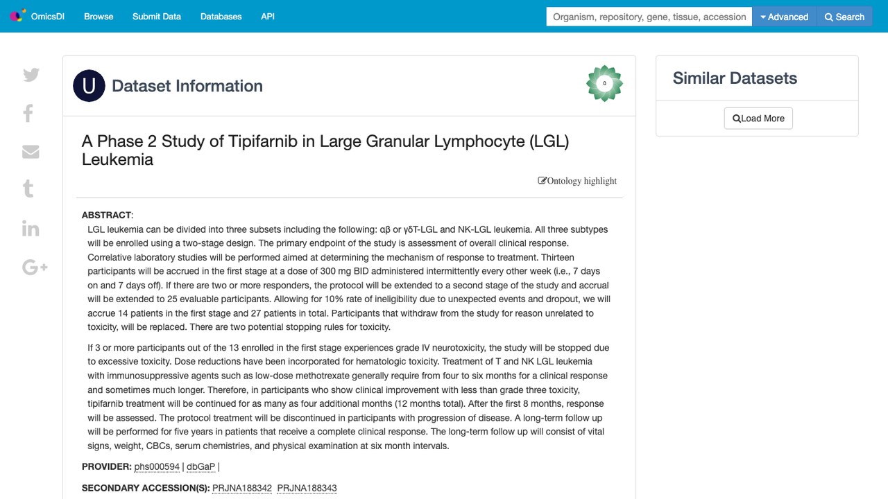 Tipifarnib 治疗大颗粒淋巴细胞白血病二期研究