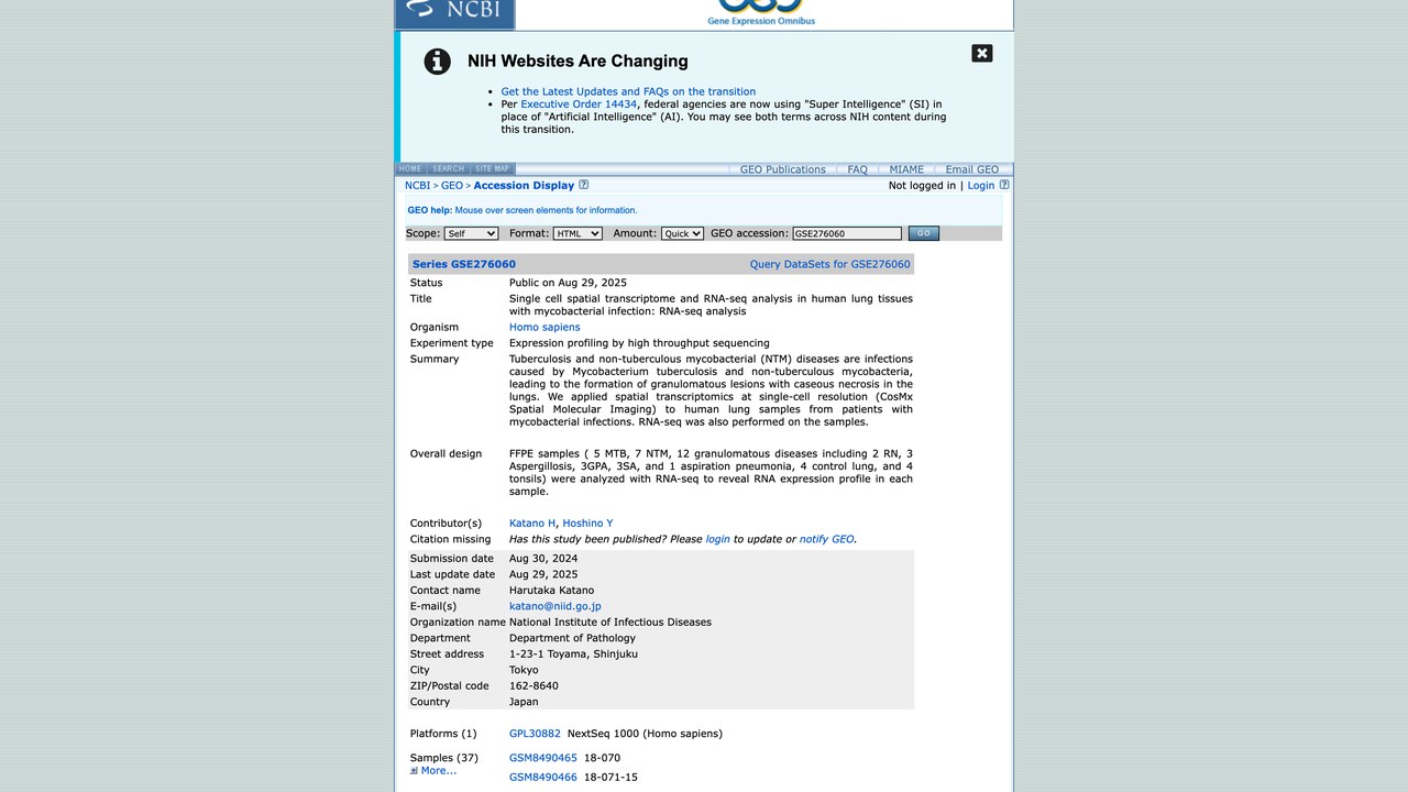 人肺组织分枝杆菌感染的单细胞空间转录组与RNA-seq分析:RNA-seq分析