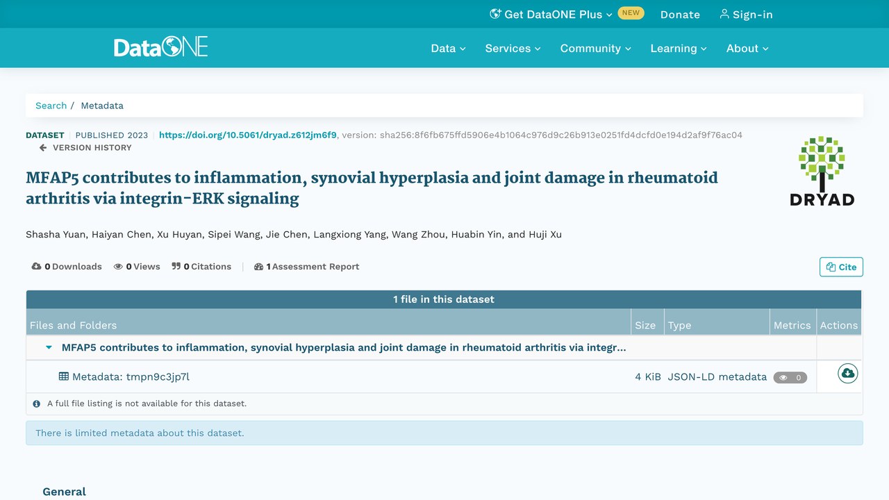 MFAP5通过整合素-ERK信号参与类风湿关节炎炎症、滑膜增生与关节损伤
