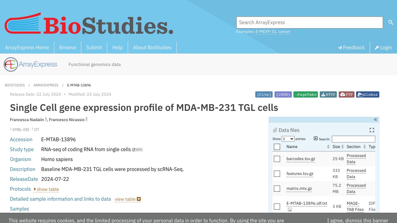 MDA-MB-231 TGL细胞单细胞基因表达谱