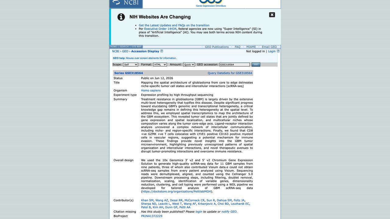 胶质母细胞瘤从核心到边缘空间结构图谱[scRNA-seq]