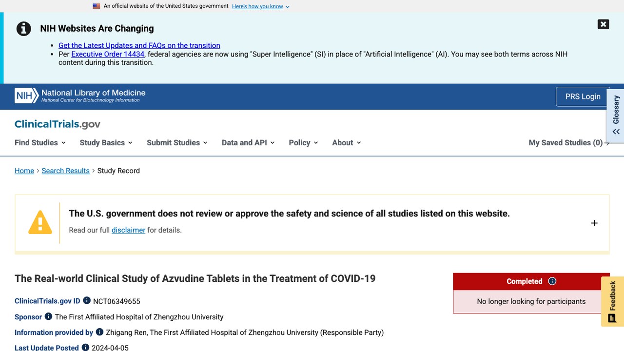 阿兹夫定片治疗COVID-19真实世界临床研究