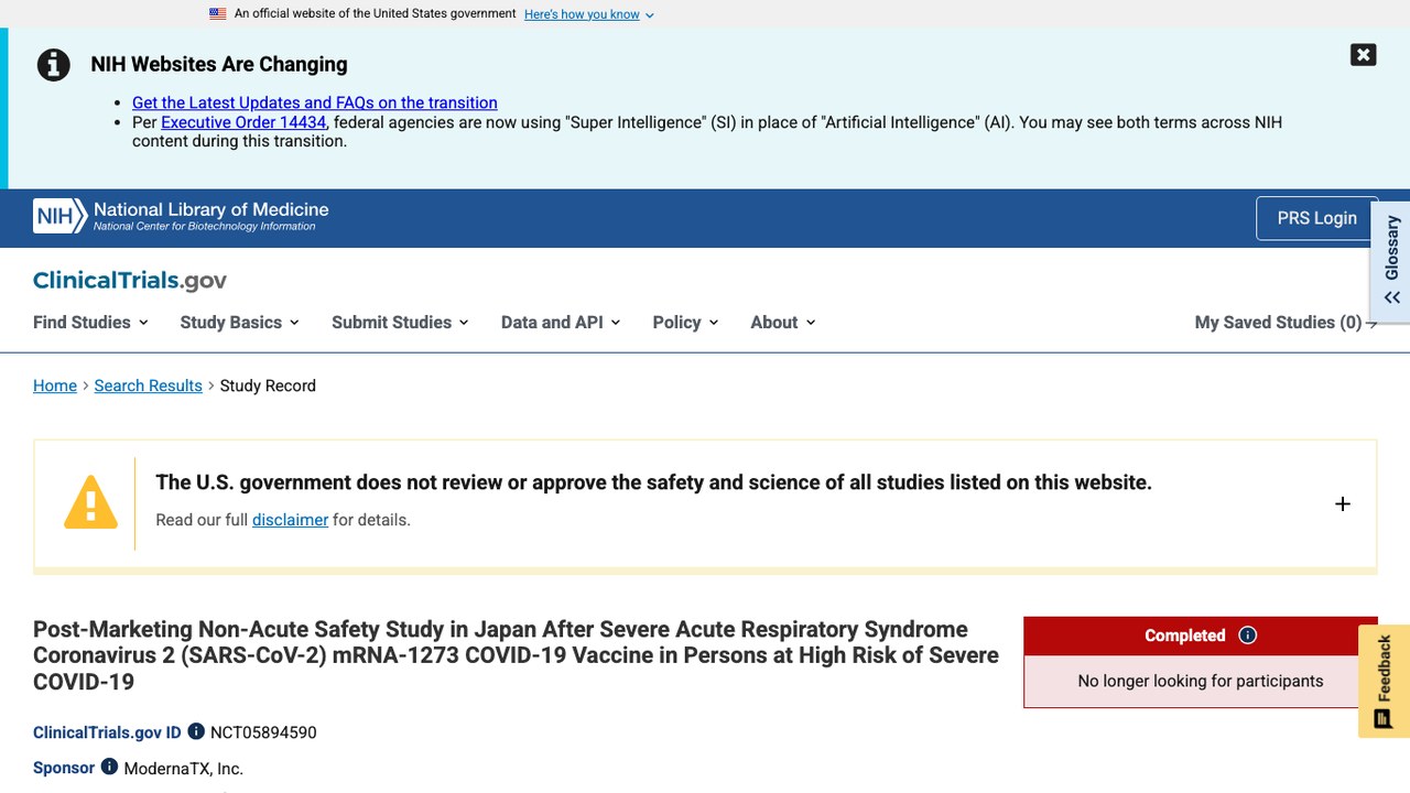 日本高风险人群接种SARS-CoV-2 mRNA-1273 COVID-19疫苗上市后非急性安全性研究