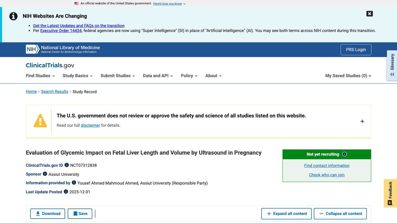 妊娠期超声评估血糖影响对胎儿肝脏长度与体积的研究