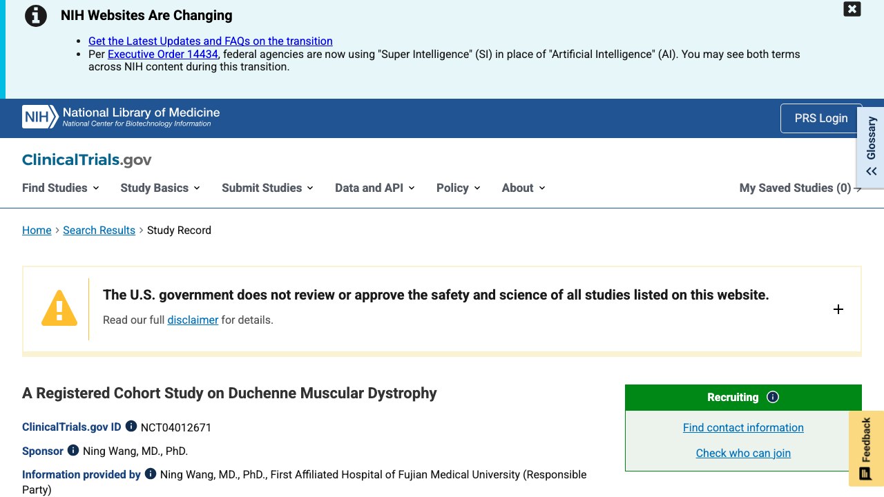 Duchenne 型肌营养不良症注册队列研究