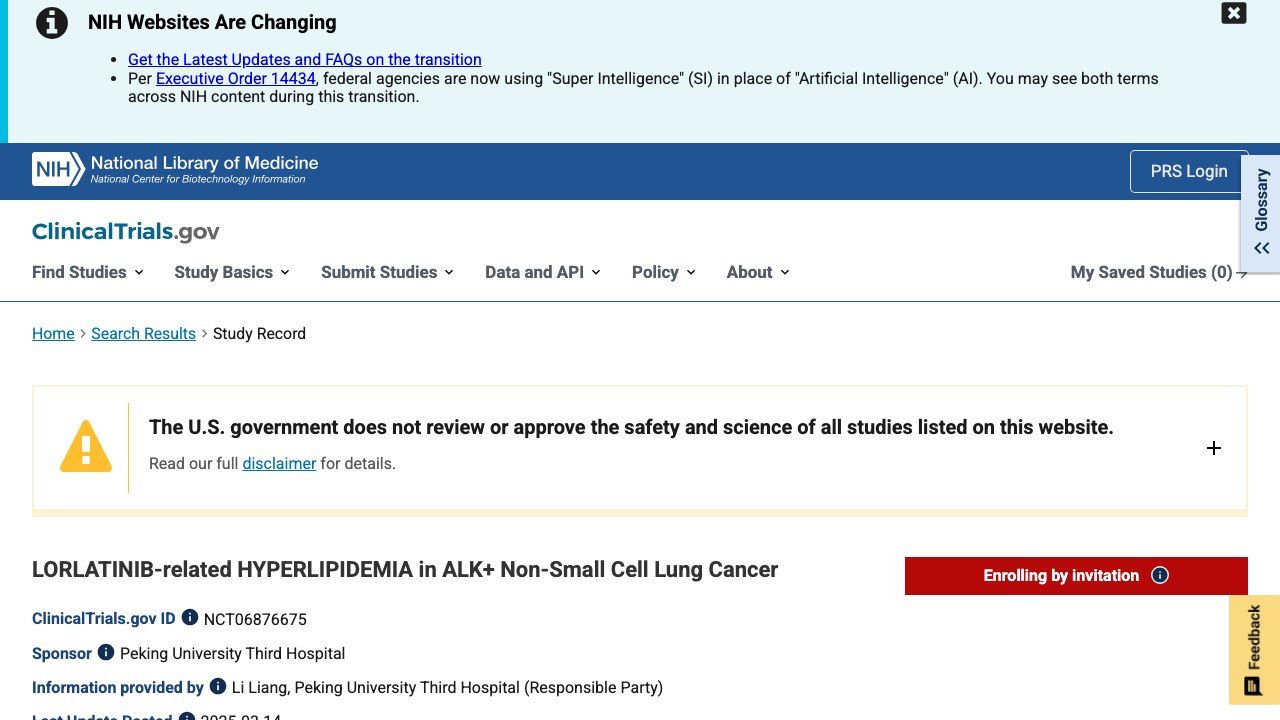 ALK+ 非小细胞肺癌中 Lorlatinib 相关高脂血症