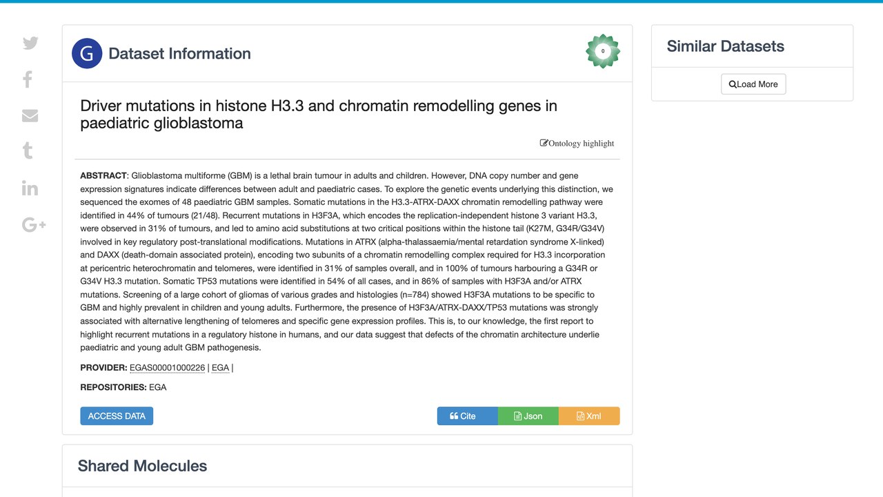 儿童胶质母细胞瘤中组蛋白H3.3驱动突变与染色质重塑基因研究