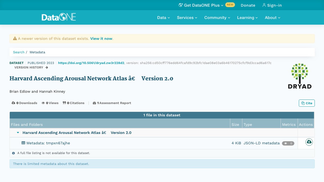 Harvard Ascending Arousal Network Atlas 2.0版