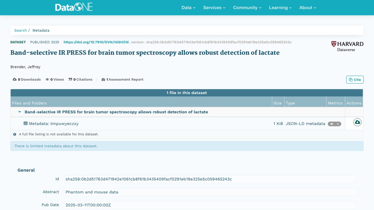 用于脑肿瘤波谱的波段选择性 IR PRESS 可稳健检测 lactate