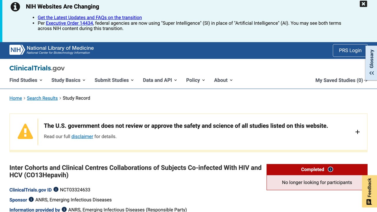 HIV与HCV合并感染者的队列与临床中心协作研究