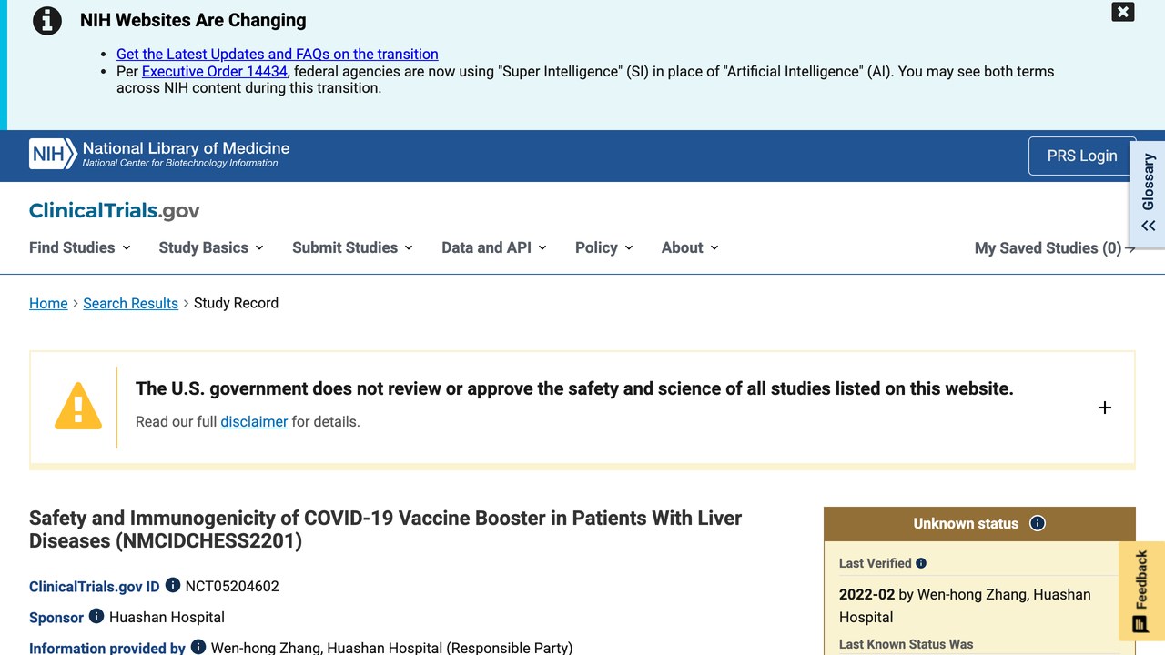 肝病患者COVID-19疫苗加强针安全性与免疫原性研究