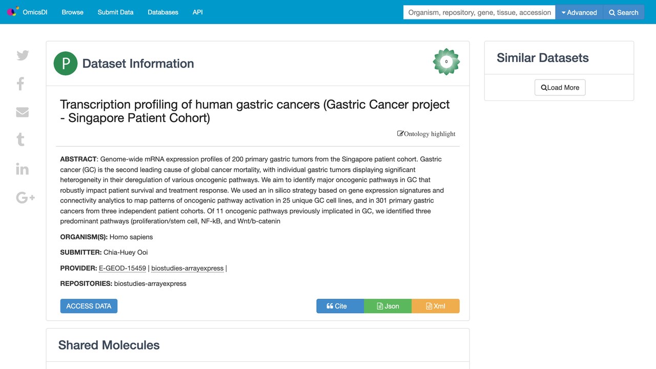 新加坡患者队列人胃癌转录谱分析(Gastric Cancer项目)