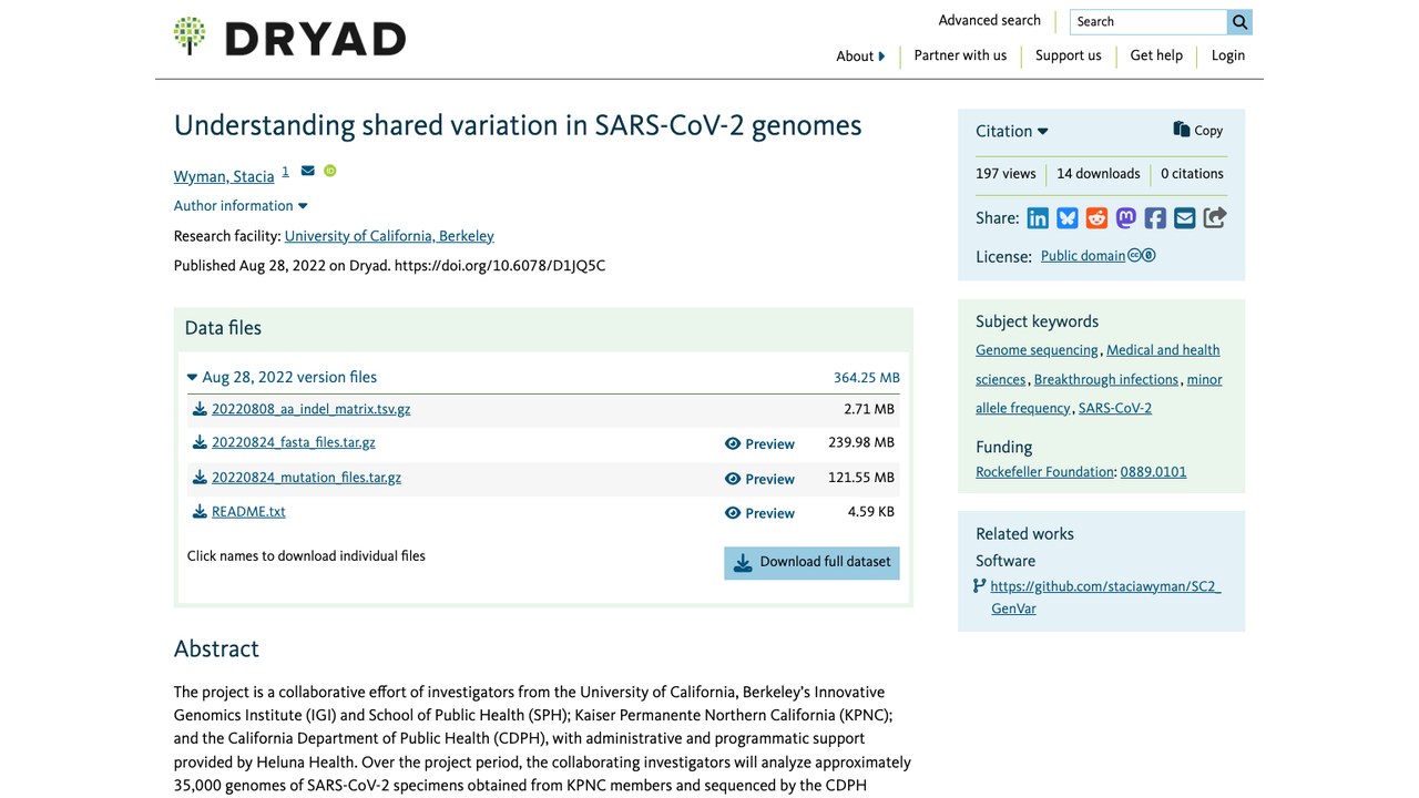 SARS-CoV-2基因组共享变异研究