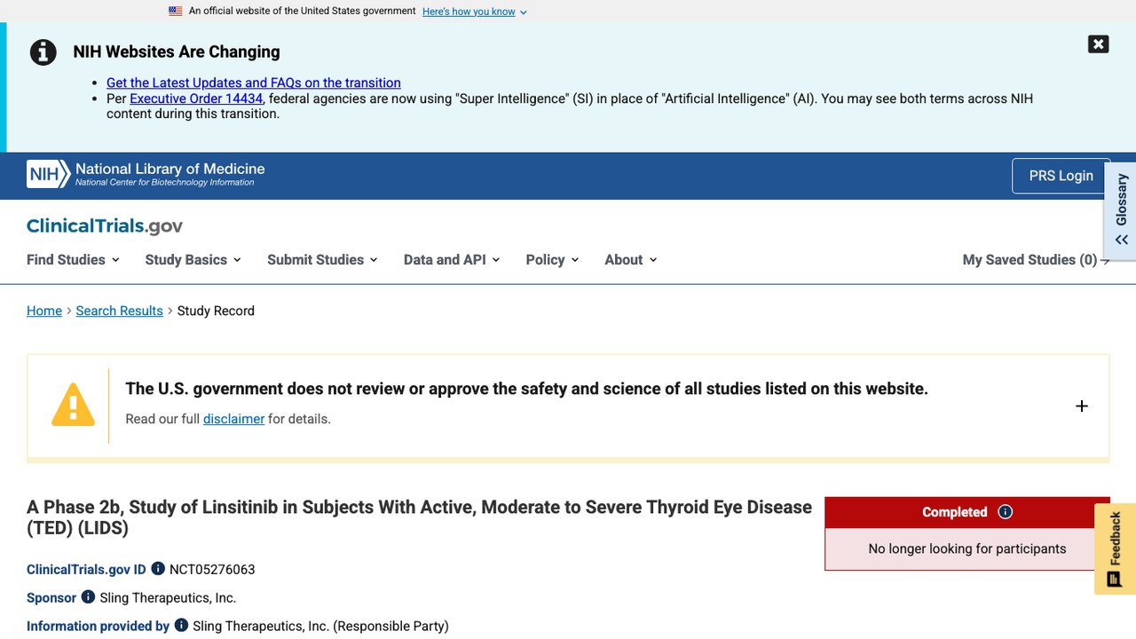 Linsitinib 治疗活动性中重度甲状腺眼病的 2b 期研究
