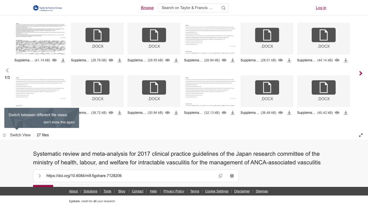 2017年日本难治性血管炎研究委员会ANCA相关性血管炎管理临床实践指南的系统评价与meta分析数据