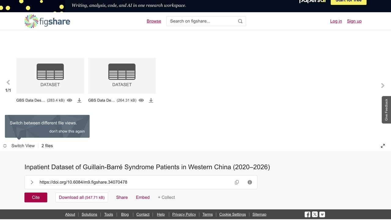 中国西部吉兰-巴雷综合征住院患者数据集(2020–2026)