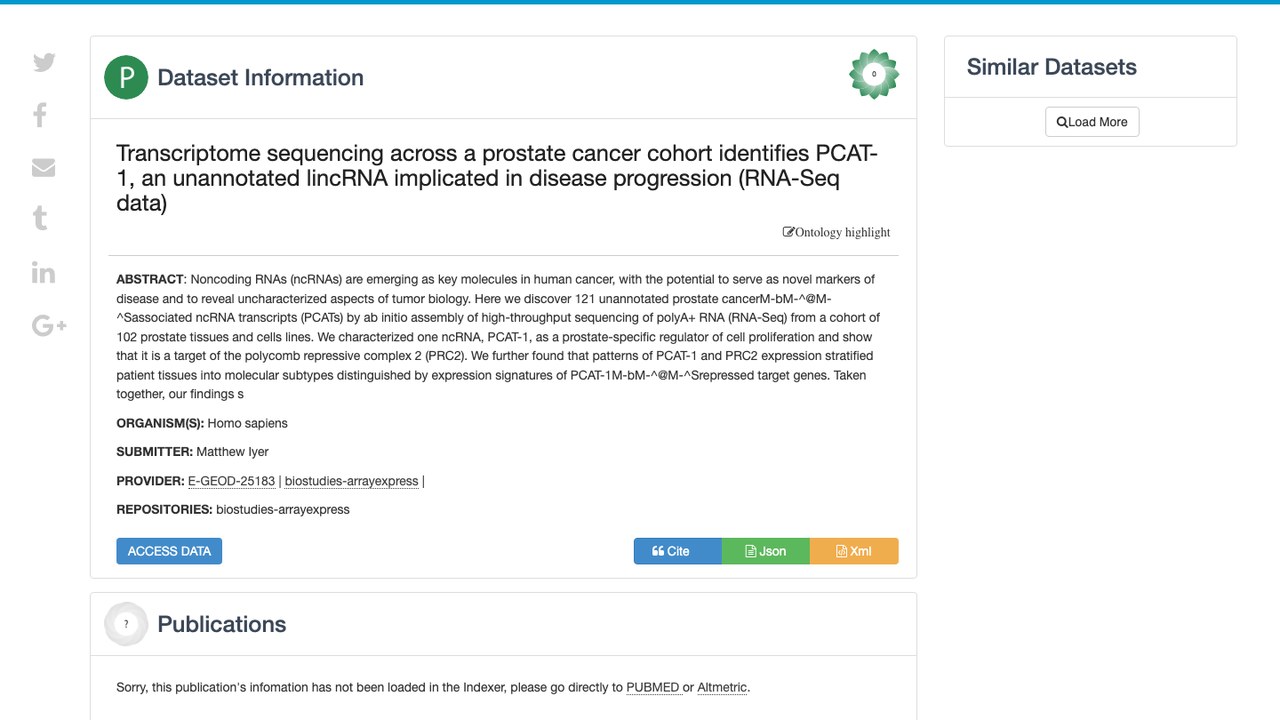 前列腺癌队列转录组测序鉴定PCAT-1(RNA-Seq数据)