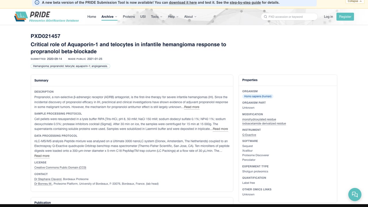 婴幼儿血管瘤对普萘洛尔β阻断反应中Aquaporin-1与特络细胞的关键作用数据