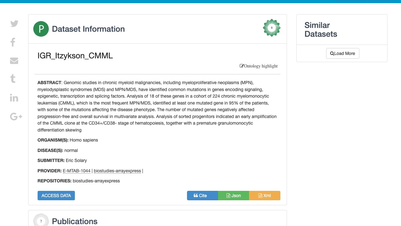 IGR_Itzykson_CMML 慢性粒单核细胞白血病基因组研究数据集
