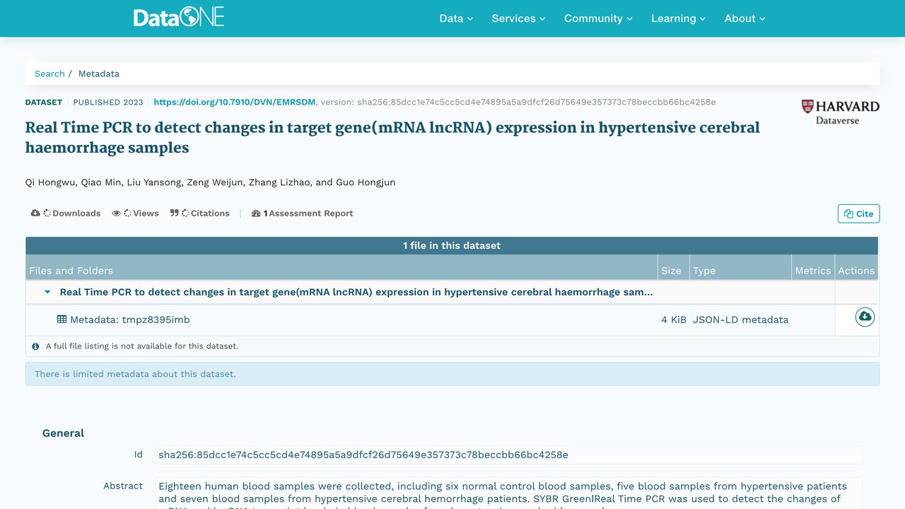 实时PCR检测高血压脑出血样本靶基因(mRNA lncRNA)表达变化