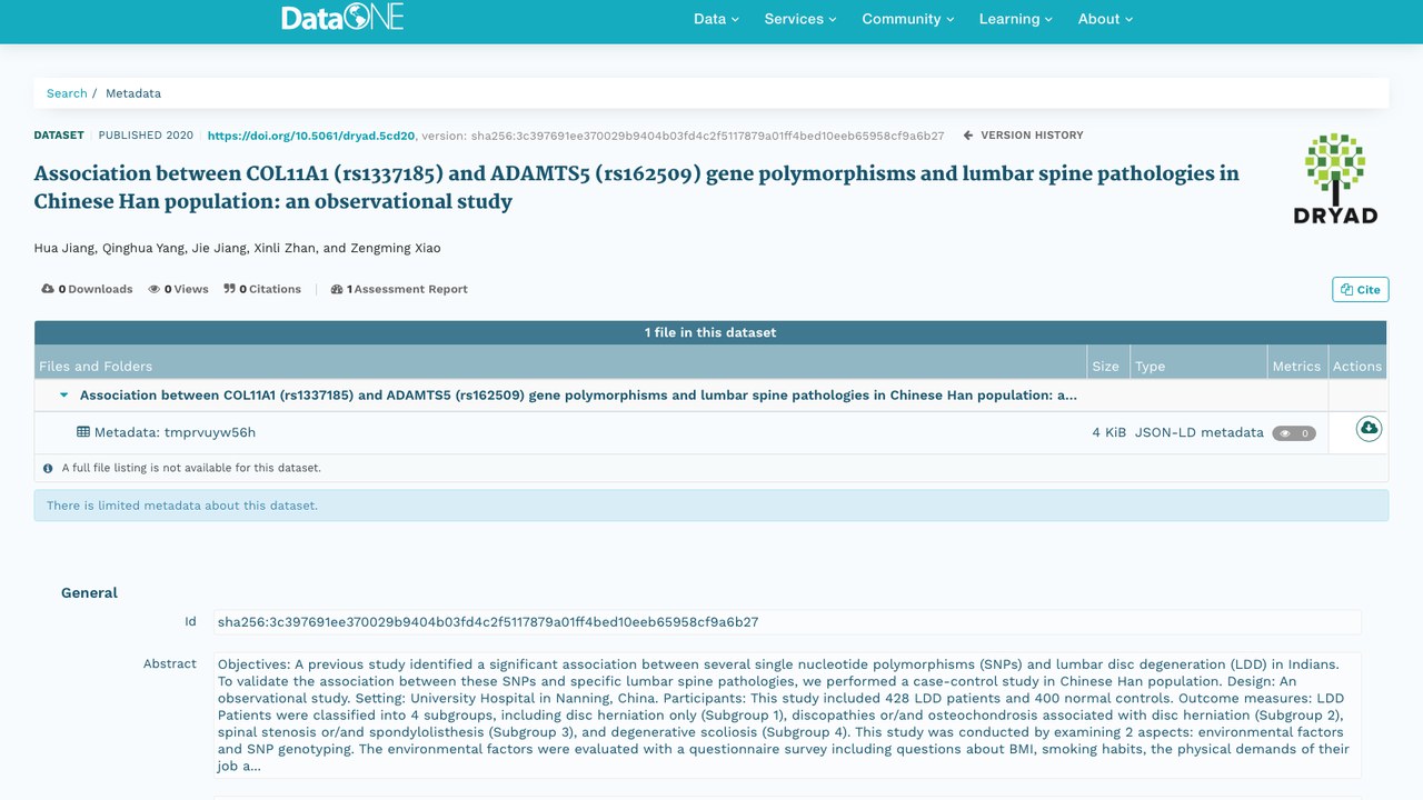 COL11A1与ADAMTS5基因多态性与中国汉族人群腰椎病理的关联观察性研究