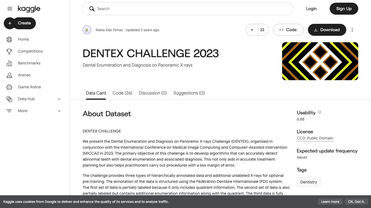 DENTEX CHALLENGE 2023 全景X线牙科枚举与诊断数据集