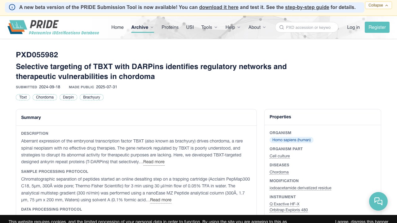 DARPins选择性靶向TBXT揭示脊索瘤调控网络与治疗脆弱性数据