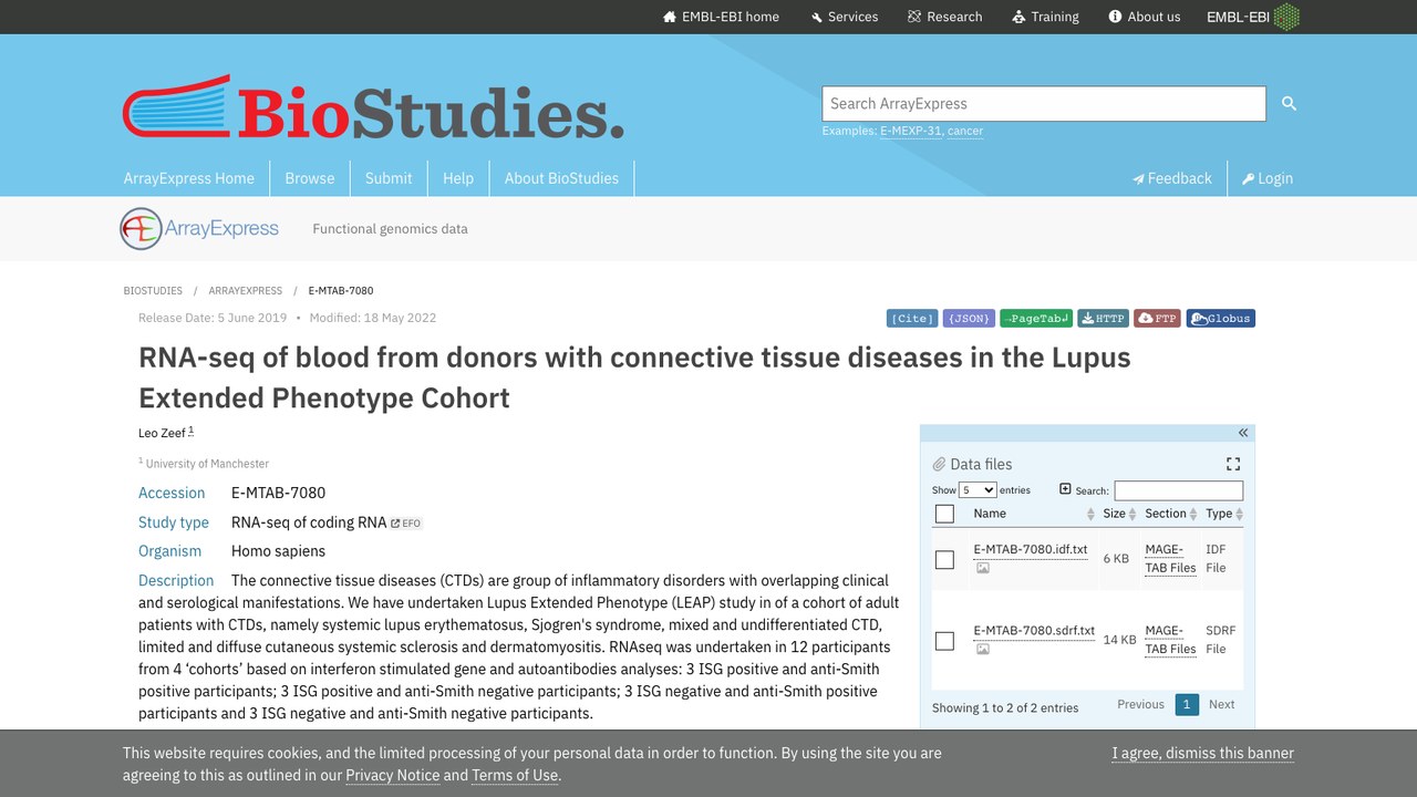 Lupus Extended Phenotype Cohort 结缔组织病供者血液 RNA-seq