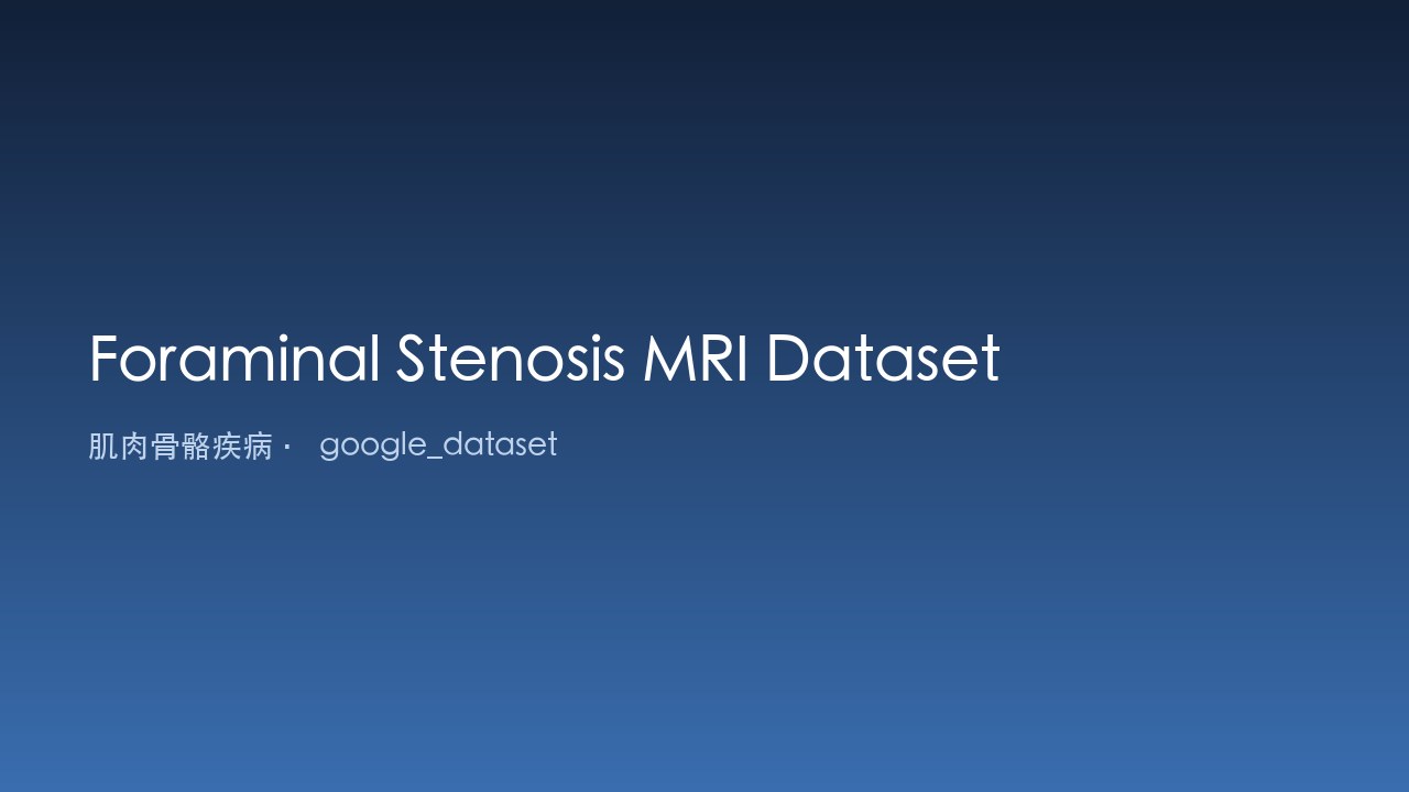 椎间孔狭窄 MRI 数据集