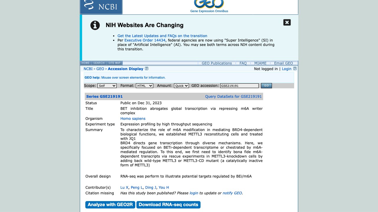 BET抑制通过抑制m6A写入复合物阻断全局转录