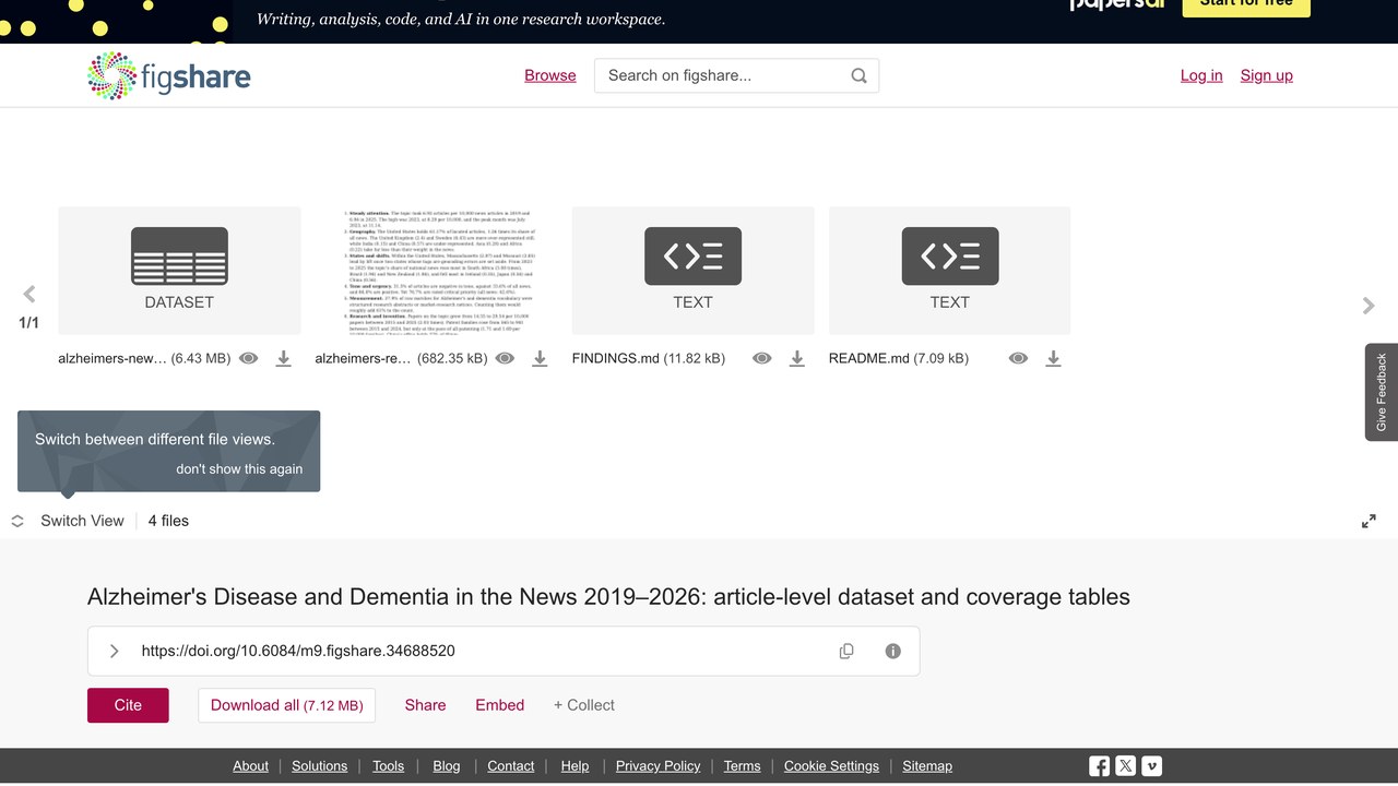 2019–2026年新闻中的阿尔茨海默病与痴呆:文章级数据集及报道覆盖表