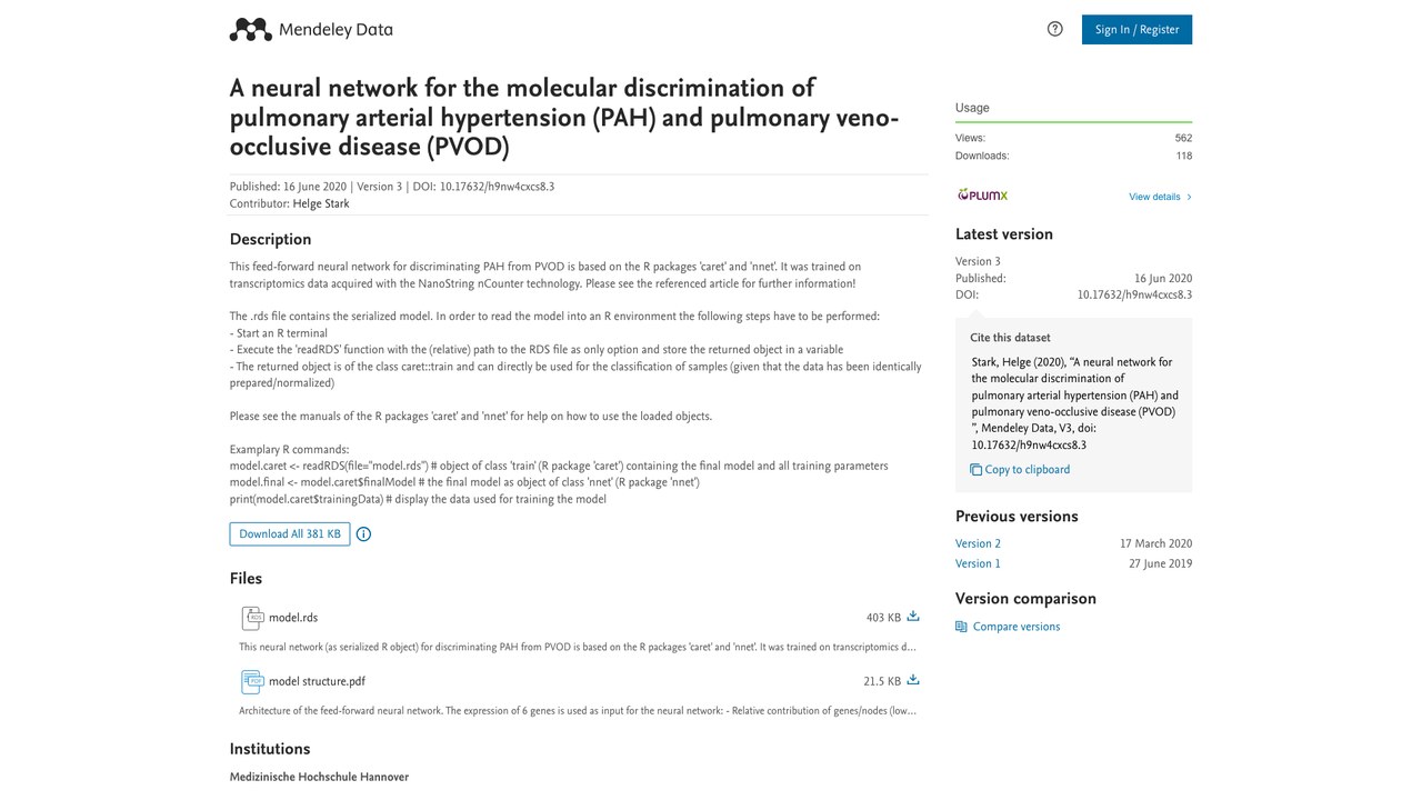 用于区分肺动脉高压(PAH)与肺静脉闭塞病(PVOD)的神经网络模型