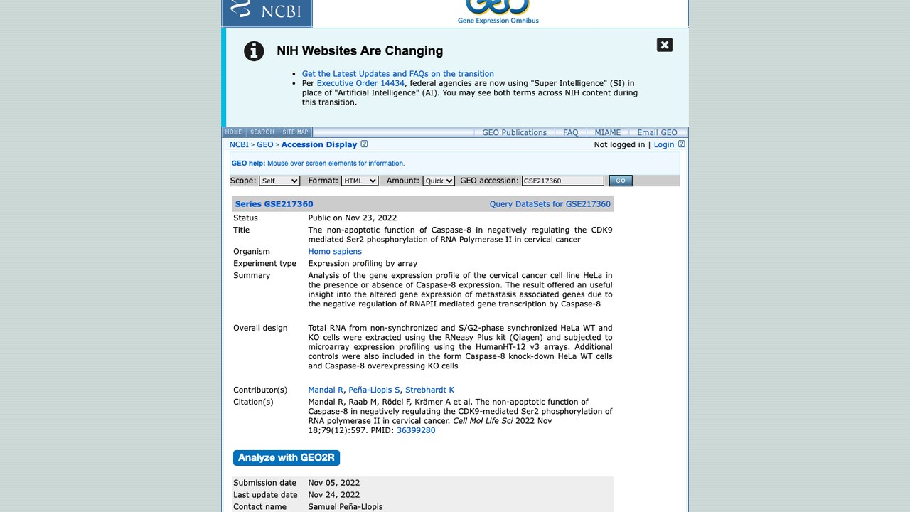 Caspase-8 通过负调控 CDK9 介导的 RNA 聚合酶 II Ser2 磷酸化在宫颈癌中的非凋亡功能