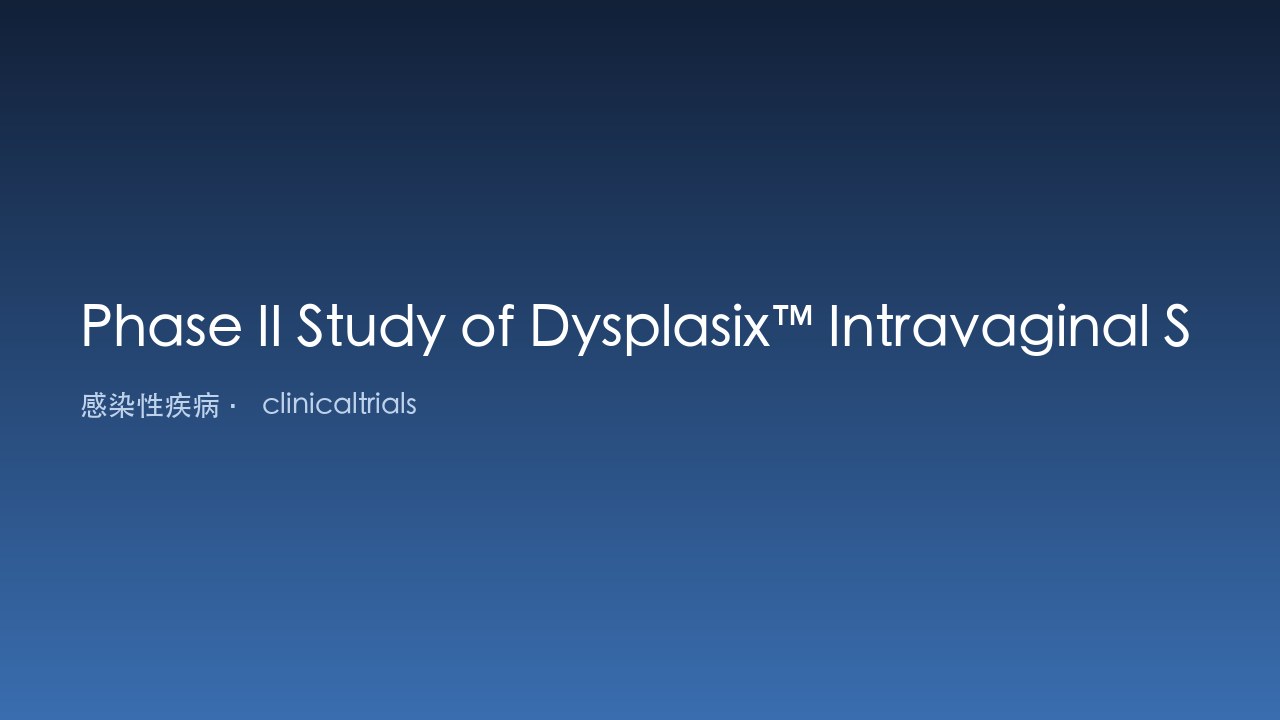 Dysplasix™ 阴道栓剂治疗高危HPV合并轻度宫颈细胞学异常患者的II期研究