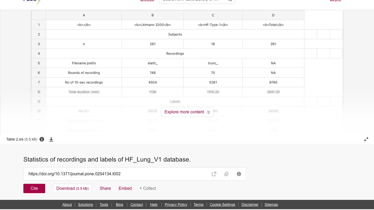 HF_Lung_V1数据库录音与标签统计